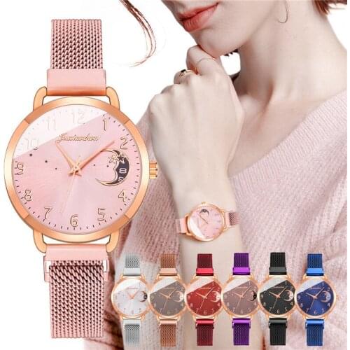 Fashion Moon Star Women Watches Magnet Clasp Ladies Wristwatches Female Quartz Clock Reloj Mujer Zegarek Damski