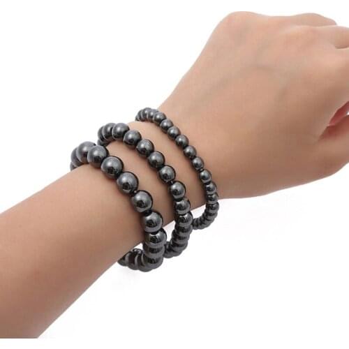 Black Hematite Gemstone Loose Beads Nonmagnetic Round Stone Mala Beads Value Box Set 300Pcs Per Box for Jewelry Making