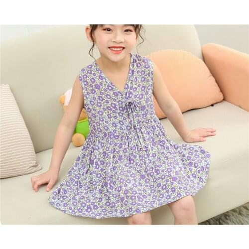 Children Clothes Girl Dresses Summer 2021 Casual Sleeveless Dresses For Girl Outfit Princess Dresses Kids Clothing 3 to12Y T0036
