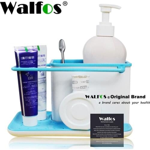 WALFOS Kitchen Sponge Drainage Rack Multi-function Dishes From The Drain Slot Storage Rack Tableware Towel Rack Kitchen Cleaning