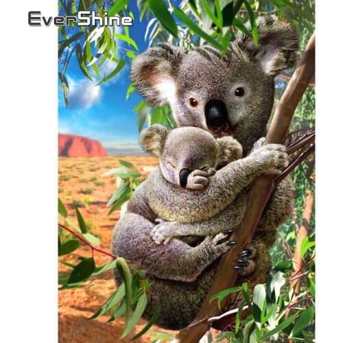Evershine 5D DIY Diamond Painting Full Square Drill Animal Koala Embroidery Cross Stitch Kit Rhinestone Mosaic Home Decoration