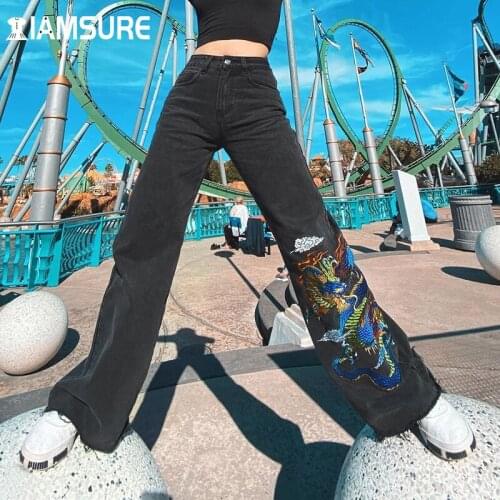 IAMSURE Women's Jeans With Embroidery