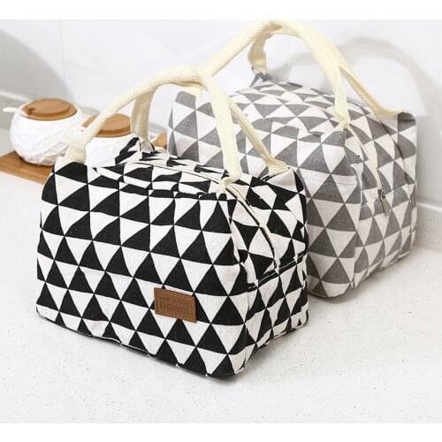 Insulated Thermal Picnic Lunch Bags Fashion Portable Tote Cooler Picnic Bag For Female Kids Men Food outdoor camping Canvas Bag