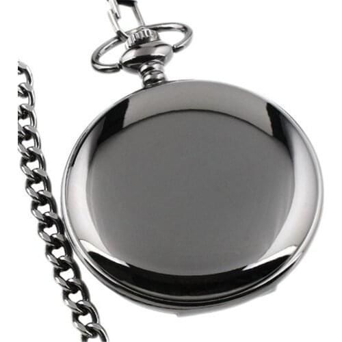 Black Face Pocket Watch Unisex Retro Fashion Necklace Antique Man And Women Pocket Watch Arabic Numerals CF1002