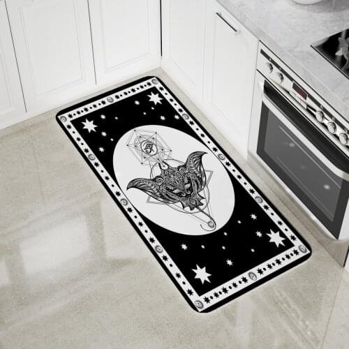 Tarot Card Carpet Home Area Rugs Large Living Room Bedroom Bathroom Decor Print Black White Memory Floor Mat Religious Belief