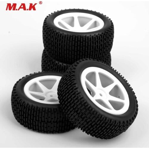 RC Car Model Toy Accessories 4Pcs Set Front Rear Tyre Rubber Tires Wheels Rims For RC 1:10 Off-Road Buggy Car