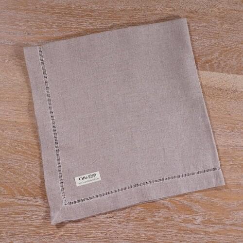 N029 : 12 pieces Hand drawn thread Linen Napkins Ladder Hemstitch Cloth Dinner Napkin
