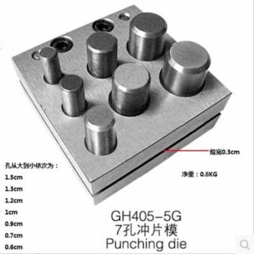Jewellery making 7 Holes Punching set 0.6cm-1.5cm Round Disc Cutter Punch Metal Silver Gold Circle Craft Jeweler 60*60MM