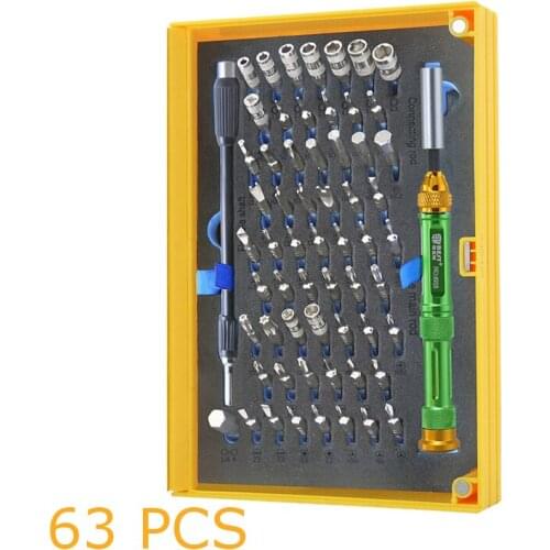 63 In 1 Screwdriver Sets Multifunction Magnetic Torx Hex Star Bits Smartphone Tablet Bicycle Watch Repair Tools Kit