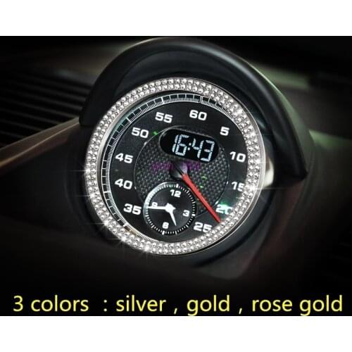 3 Colors Car Console Clock Watches Time Decoration Ring Cover accessories For Porsche 911 Cayenne Panamera Macan Boxster Cayman