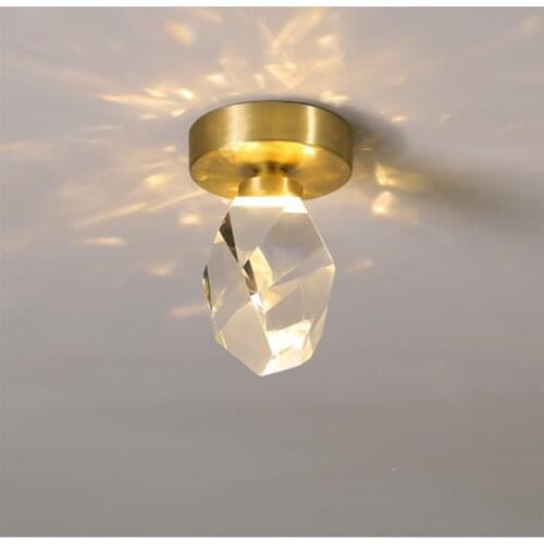 Nordic K9 Crystal Ceiling Ligh Restaurant Cafe Corridor Aisle Gold Ceiling Lamp Indoor Home Decoration Fixture