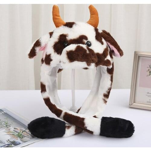 New 2021 year of the ox spot vibrato hat ears will move luminous bunny hat with light cute gorro conejo rabbit hat