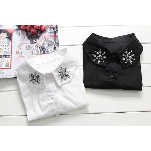 New winter cotton Slim fake collar children handmade beaded decorative shirt collar high-end false collar decoration collar