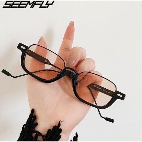 Seemfly Trendy Metal Half Frame Sunglasses Blocking Glare Sun Glasses Unisex Travel Driving Goggle UV400 Shades Eyewear New