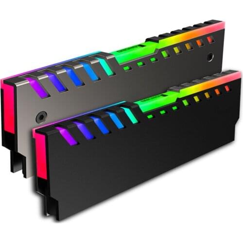 Aluminum-Magnesium Alloy RAMs Multicolor LED Cooling Shell Heat Sink 265 Light Effect Radiator Glow Desktop Memory Cooling Vest