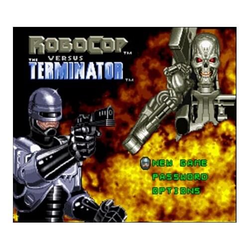 Robocop Versus The Terminator 16 bit Big Gray Game Card For USA NTSC Game Player
