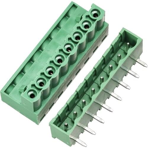 Uxcell 8-Pin 5.08mm Pitch Right Angle PCB Screw Terminal Block Connector 5 Sets