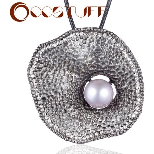 Vintage Necklace for Women Leaf Pendant Beads Long Chain Rope Jewelry on the Neck Decoration Gifts Large Massive 2021 Female