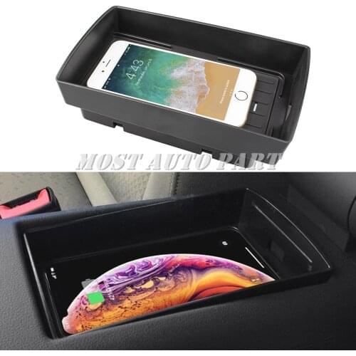 Interior Car Wireless Charger Phone Charger Pad Storage Box Trim For Audi A3 S3 2014-2019 The Phone With QI Wireless Charging