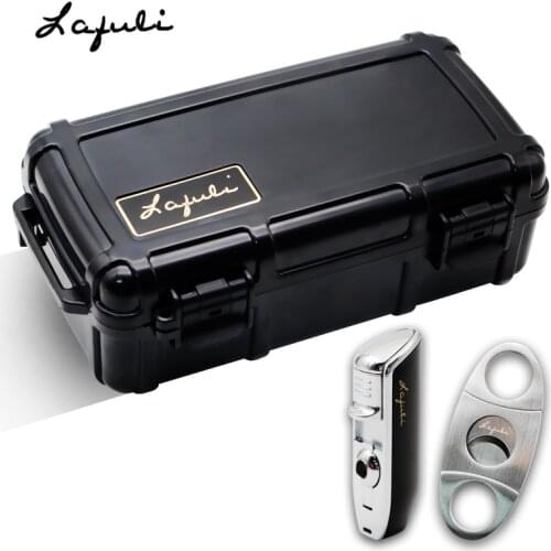 Brand New Humidor Waterproof Cigar Travel Case Humidors Cigar Box 10 Count With Cutter Lighter For COHIBA Cigars