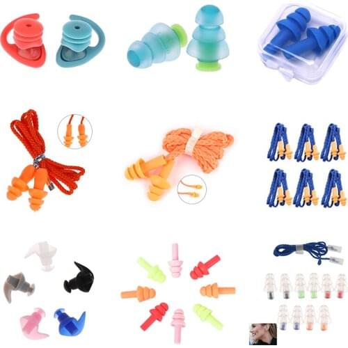 Waterproof Swimming Silicone Swim Earplugs for Adult Swimmers Children Diving Soft Anti-Noise Ear Plug