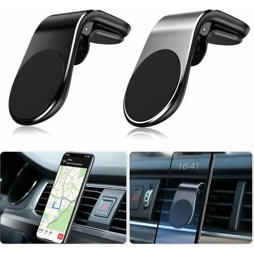 1pc Universal Magnetic Car Phone Holder Air Vent Stand Mount Bracket Clip L Shape Smartphone Stand For all mobile phones & cars