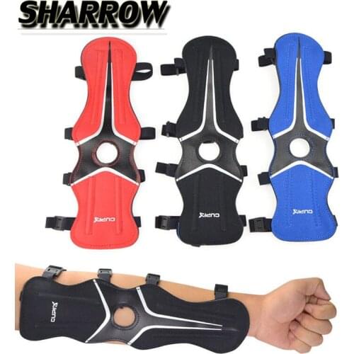 1Pc Archery Arm Guard Protector Gear 4 Straps Bow Arm Guards For Outdoor Shooting Target Adjustable Protection Accessories
