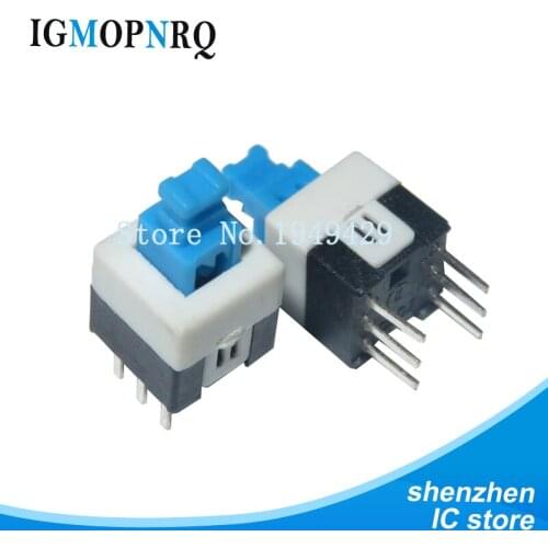 10PCS NEW 8 * 8 latching switch Button switch double row self-locking 6 feet