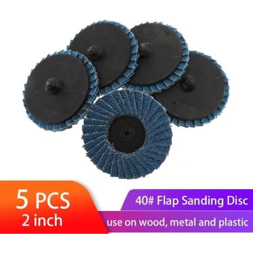 2" 50mm Flap Disc Sanding Disk for Rolor Roll Lock 40 Grit Abrasive Tools Fits Polishing Metal Iron Rust Removal Grinding Wheel