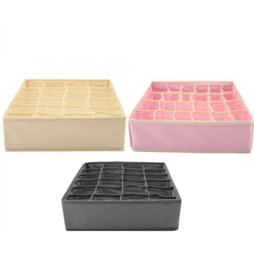 24 Grid Socks Container Underwear Divider Closet Organizer Bra Ties Socks Container Storage Boxes