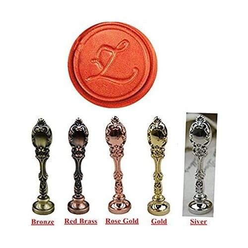 Alphabet Initial Z Silver Luxury Wedding Invitation Wax Seal Stamp Peacock Metal Handle Set