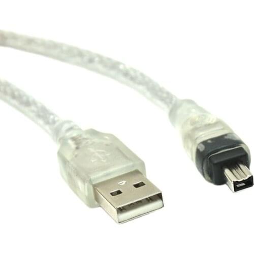 USB Male To Firewire IEEE 1394 4 Pin Male ILink Adapter Cord Firewire 1394 Cable For SONY DCR-TRV75E DV Camera Cable 100cm