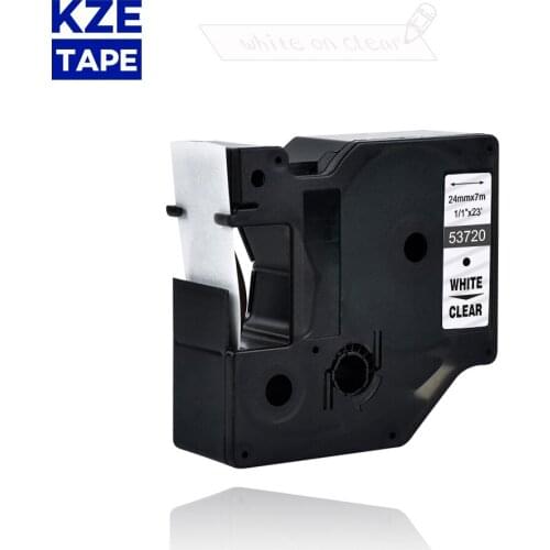 Dymo d1 24mm 53720 white on clear label tapes Ribbon compatible Dymo D1 label printer for Dymo Label Printer DYMO LM160 LM280