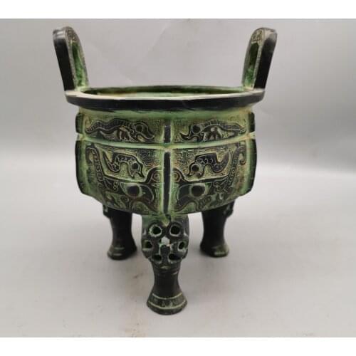 Exquisite bronze small round tripod