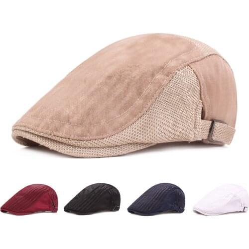 Casual Mens Cap Retro Berets Hat for Women Cotton Newsboy Summer Visors Herringbone Flat Caps Artist Peaked Newsboy Cap 2021