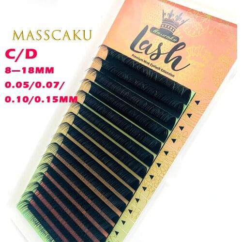 MASSCAKU Maquiagem Makeup Lashes 1 Cases Individual Eyelash High Quality Soft Natural Faux Cils