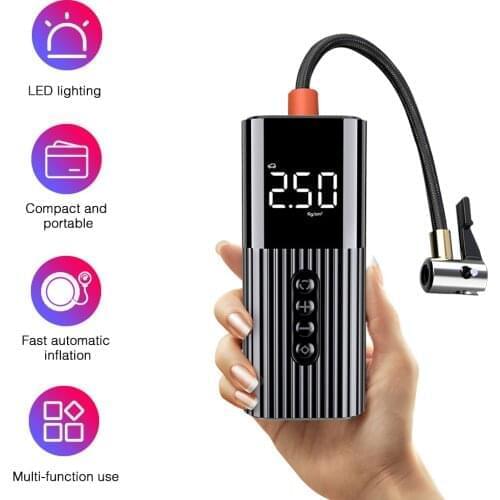 Mini Car Air Pump Compressor Digital Wired Car Tyre Inflatable Pump 60W 12V LED Flash Light For Car Motorcycle Bicycle