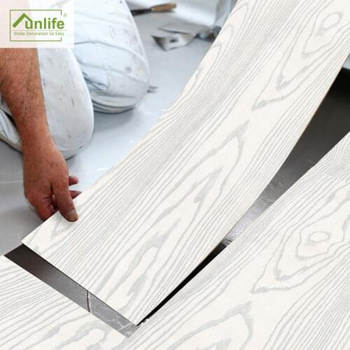 Minimalist White Wood Grain Sticker for Floor Self Adhesive Tiles Stickers Vintage Waterproof Decorative Wallpaper Decal Murals