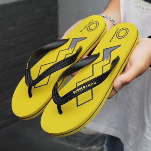 Men Summer Flip Flops Beach Sandals Anti-slip Casual Flat Shoes Slippers Zapatos Chanclas De Hombre Chaussure Homme TUX338