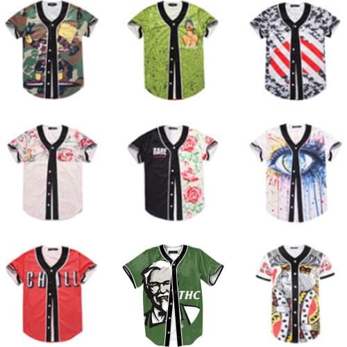 Mens Brooklyn Style Street Hip-hop Shirts Creative 3D Printed Purple Baseball Jersey Slim Fit Hip Hop Streetwear Sweatshirt