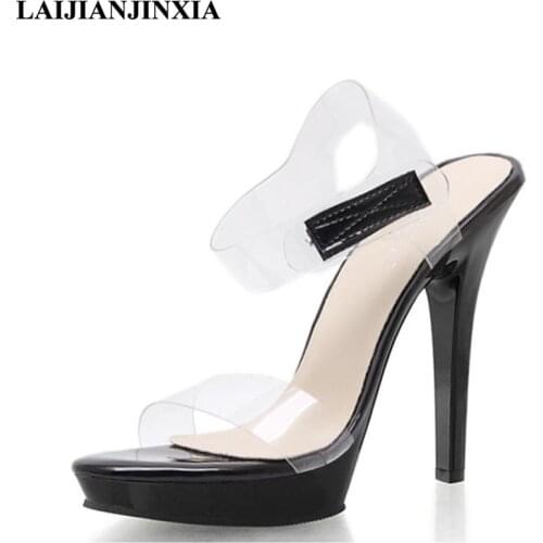 LAIJIANJINXIA 2018 New Women Spring Sexy 13cm High Heels Night Club Wedding Party Dress Pole Dance Sandals Dancing Shoes