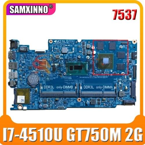 Original Laptop motherboard For DELL 15 Inspiron 7537 I7-4510U GT750M 2G Mainboard CN-05GRP2 05GRP2 12311-2 SR1EB N14P-GT-A2