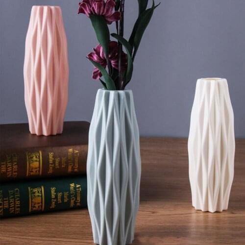 Plastic Dried Vase Nordic Modern Decoration Flower Pot Flower Arrangement Container Living Room Desktop Ornament Wedding Decor