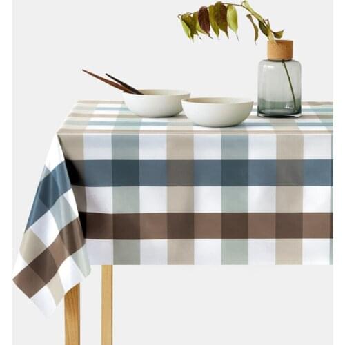 Plain Tablecloth Home Dining Restaurant Decorative Wipeable Rectangle Desk Table Cover Protector Picnic Mat