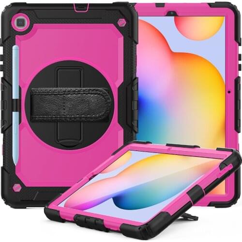 360 Rotation Heavy Shockproof Tablet Protect Cover For Samsung Galaxy Tab S6 Lite 10.4" 2020 P610 P615 Case Coque+Straps+pen