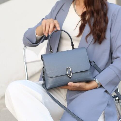 Niche Style Luxury Women Shoulder Square Bag Cowhide Leather Crocodile Pattern Crossbody Bag Small Handbag Dropshipping