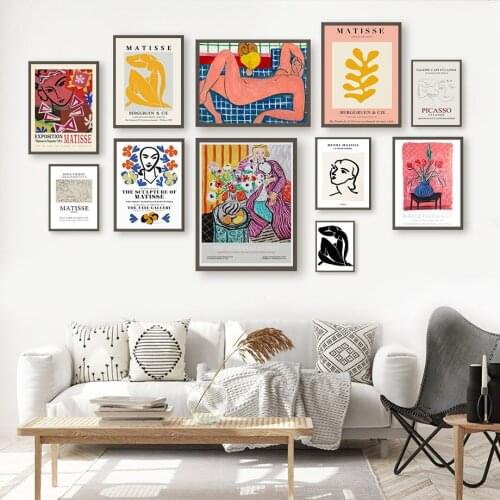 Matisse Fashion Girl Modern Figures Leaf Wall Art Canvas Painting Nordic Posters And Prints Wall art Pictures For home Decor