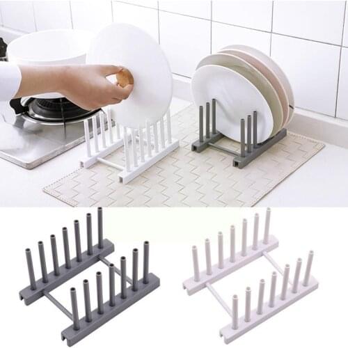 Storage Rack Drain Rack Shelves Plastic Dish Rack Dish Rack Lid Rack Shelves Pot Kitchenware Dish E8R1