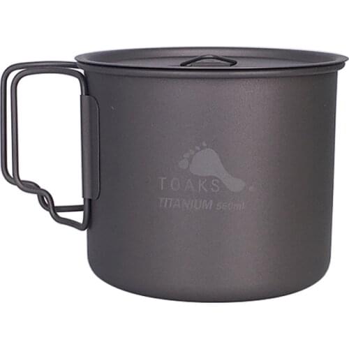 TOAKS 3in1 550ml Ultralight Titanium Pot Outdoor Camping Titanium Bowl Titanium Cup POT-550
