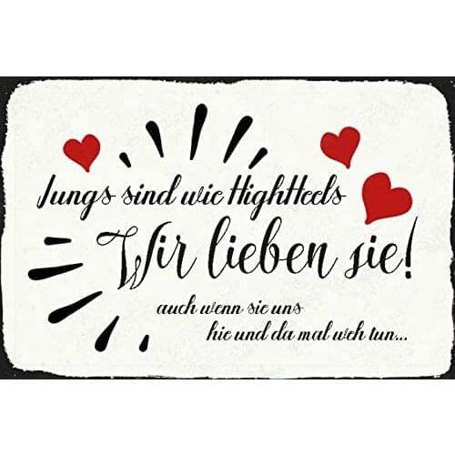 Home Decoration Metal Sign Slogan Boys are as of High Heels Metal Shield Decorative Tin Sign Outdoor Indoor Wall Panel Poster